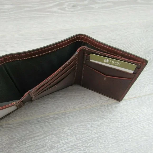 Fossil Allen Trifold RFID Mens Tan Brown Leather Wallet NEW - Picture 10 of 10